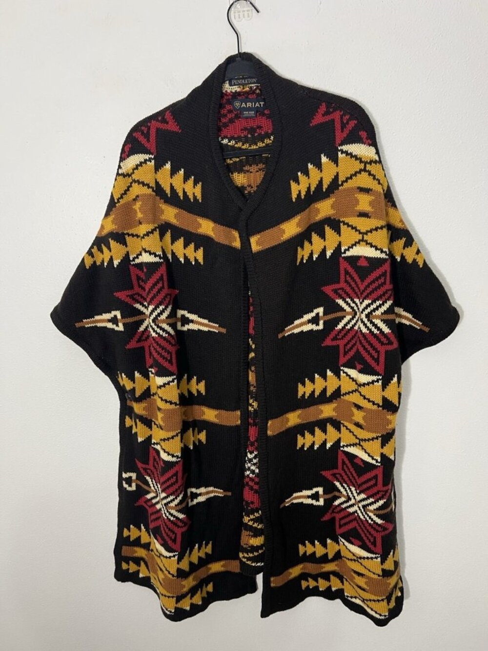 Ariat Pendleton Wrap Sweater One Size Southwestern Tribal Poncho Wool Blend